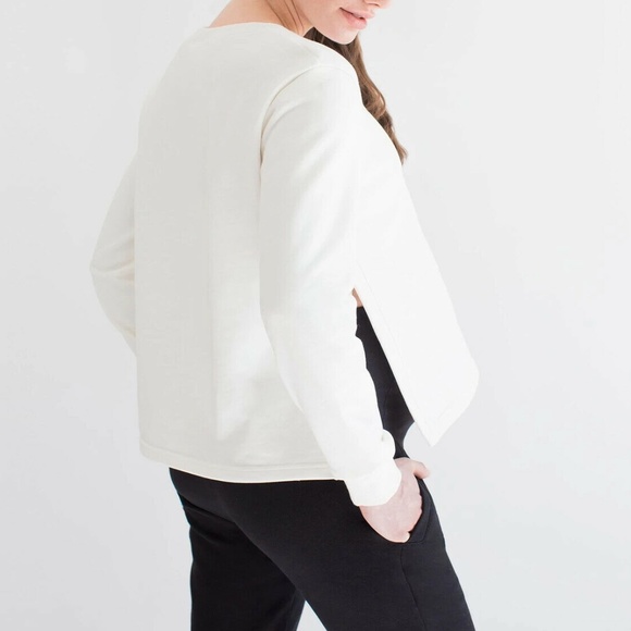 Aumnie 🇨🇦 MATERNITY Hatch Side Split Sweatshirt White - L - Picture 3 of 8